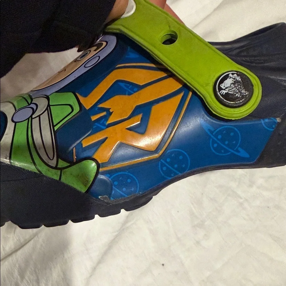 CROCS Kids Toy Story Clogs - Navy and Lime